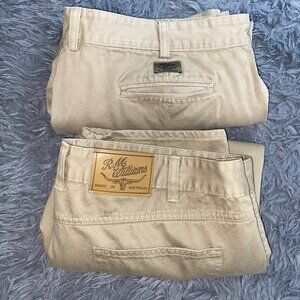 2R.M Williams Trousers Mens 42R Brown Chinos Straight Longhorn Made In Australia